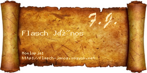 Flasch János névjegykártya